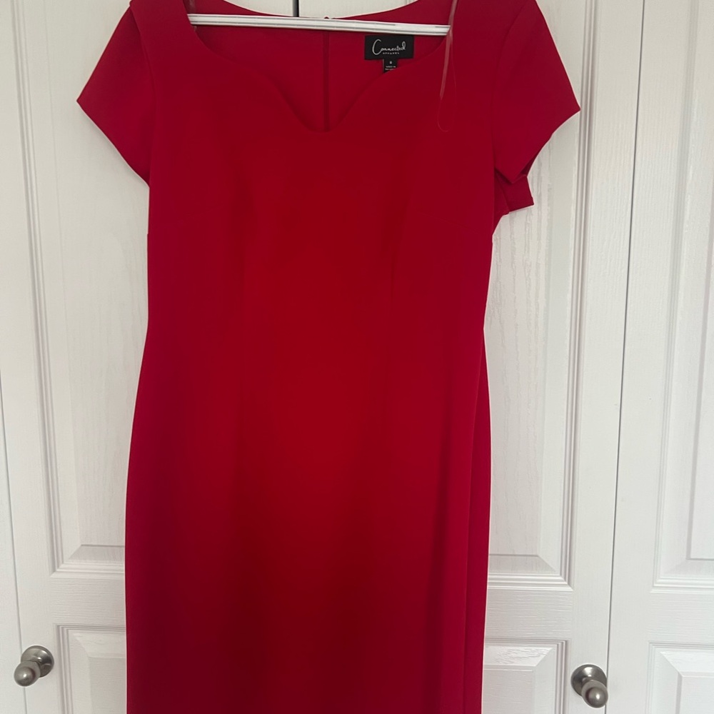 Connected Apparel Red Midi Dress